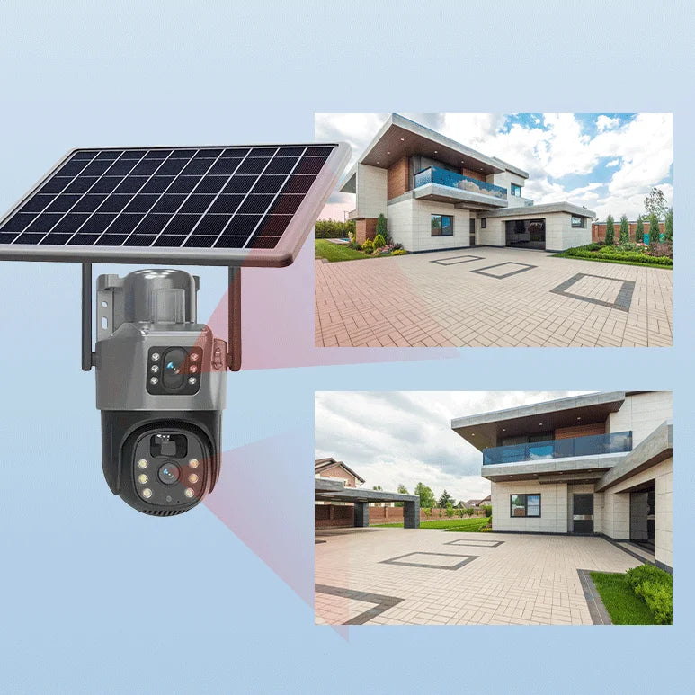 Set 2x Camera de Supraveghere Duala 4G, Rezoluie 8MP, Slot Cartela SIM, Panou Solar 7,5W, Detectie Umana, Viziune Nocturna, Rezistenta IP66, Control Total Plus 2x Card Memorie 32GB