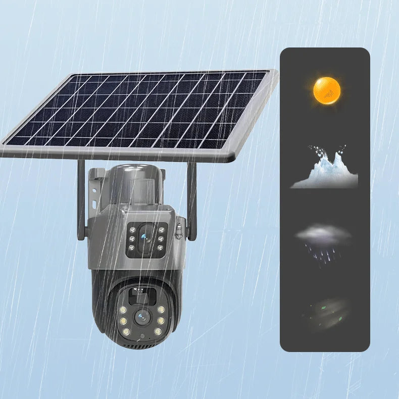 Set 2x Camera de Supraveghere Duala 4G, Rezoluie 8MP, Slot Cartela SIM, Panou Solar 7,5W, Detectie Umana, Viziune Nocturna, Rezistenta IP66, Control Total Plus 2x Card Memorie 32GB