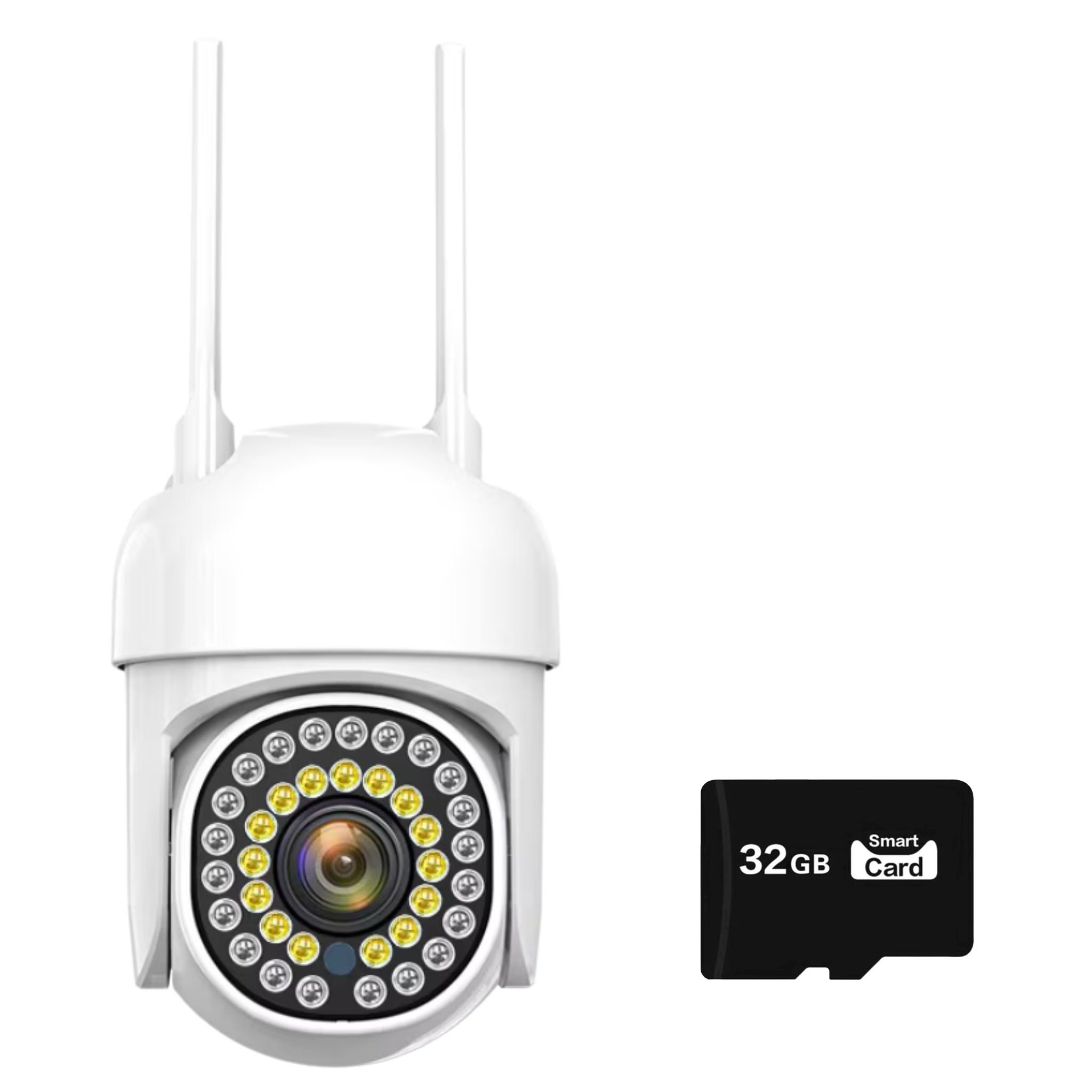 Camera de Supraveghere Smart WiFi Rotativa, Rezolutie 1080P, Performanta Avansata, Viziune Nocturna 30M, Control Complet Plus Card de Memorie 32GB