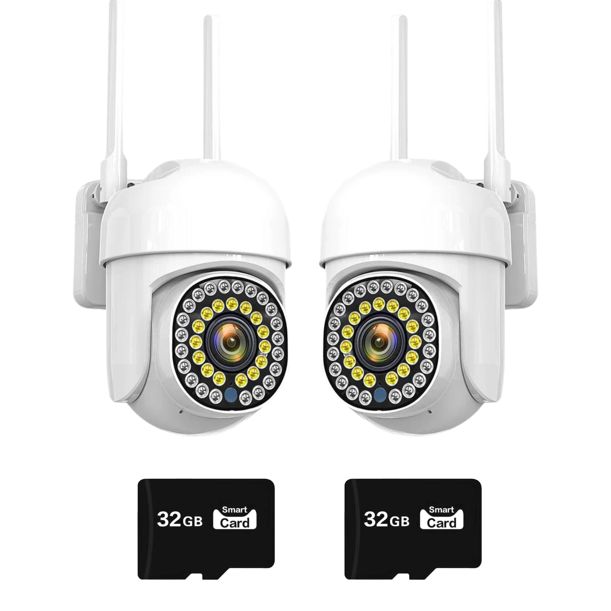 Set 2x Camera de Supraveghere Smart WiFi Rotativa, Rezolutie 1080P, Performanta Avansata, Viziune Nocturna 30M, Control Complet Plus 2x Card de Memorie 32GB