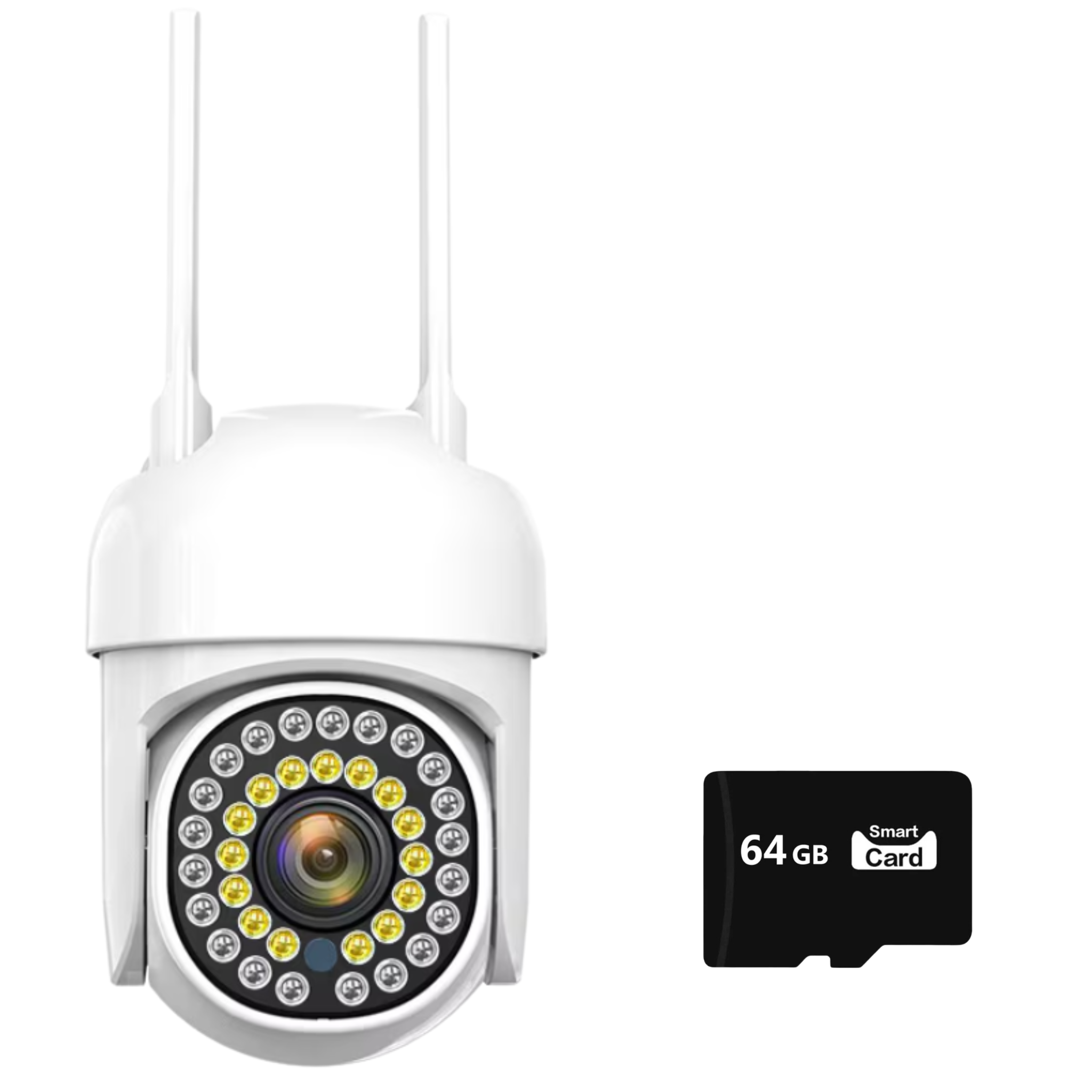 Camera de Supraveghere Smart WiFi Rotativa, Rezolutie 1080P, Performanta Avansata, Viziune Nocturna 30M, Control Complet Plus Card de Memorie 64GB