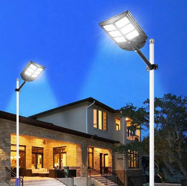 Lampa Solara Dubla - Putere 1000W, LED, Telecomanda + Picior Metalic
