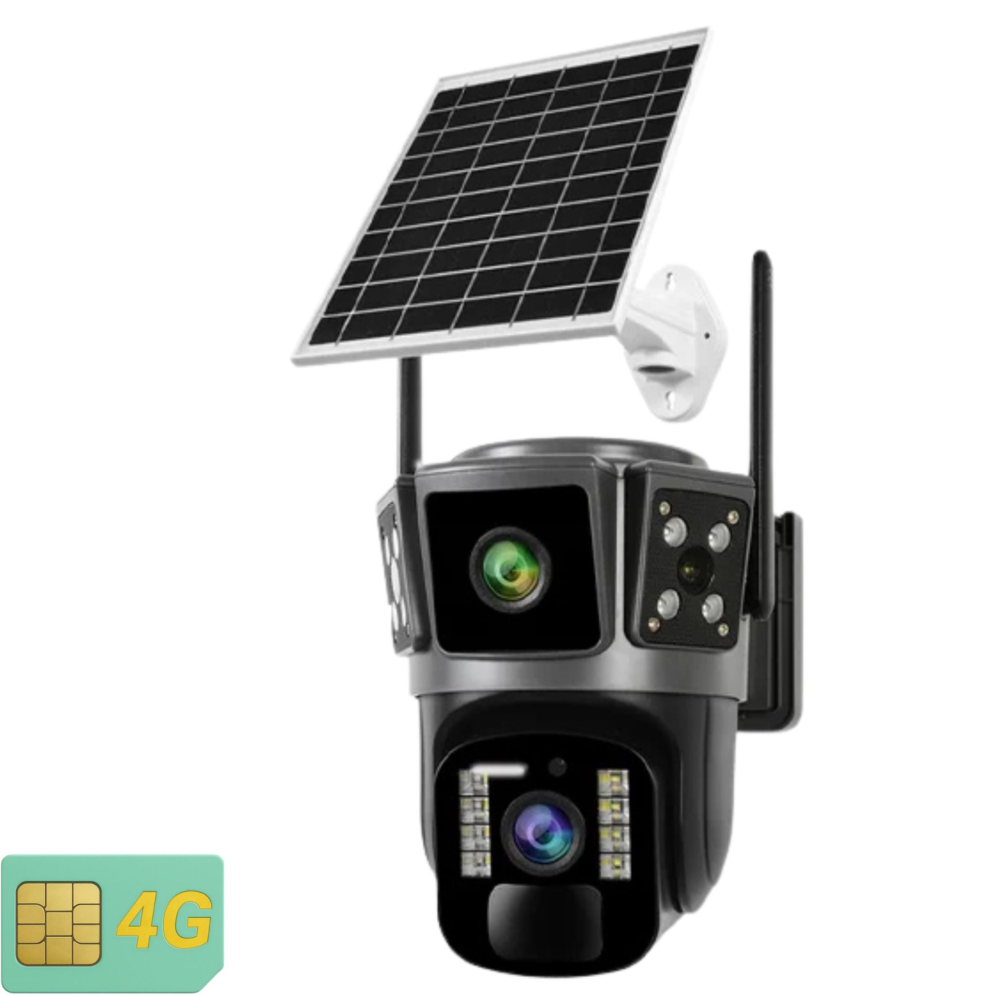 Camera Solara Dubla 4G O-KAM PRO 6MP Ultra HD cu Viziune Nocturna, Detectare Miscare, Inteligent Artificiala