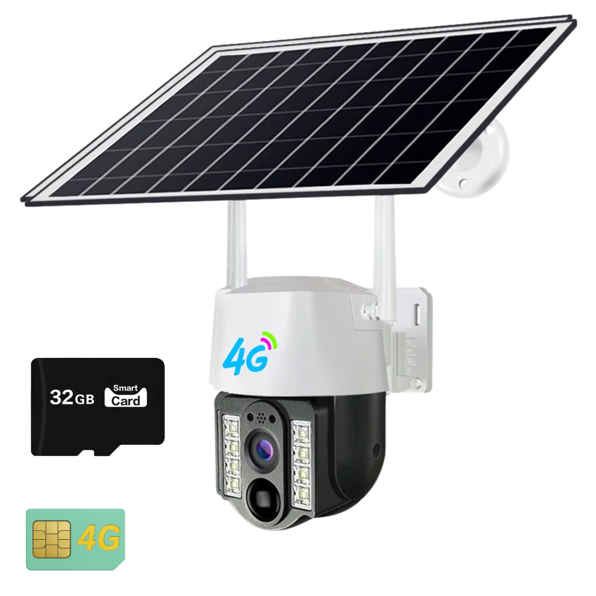 Camera Solara 4G cu Cartela SIM, Full HD 1080p, 3 MP, Zoom 10X, Panou Solar 9W, IP66, Vizualizare 350° Plus Card Memorie 32GB