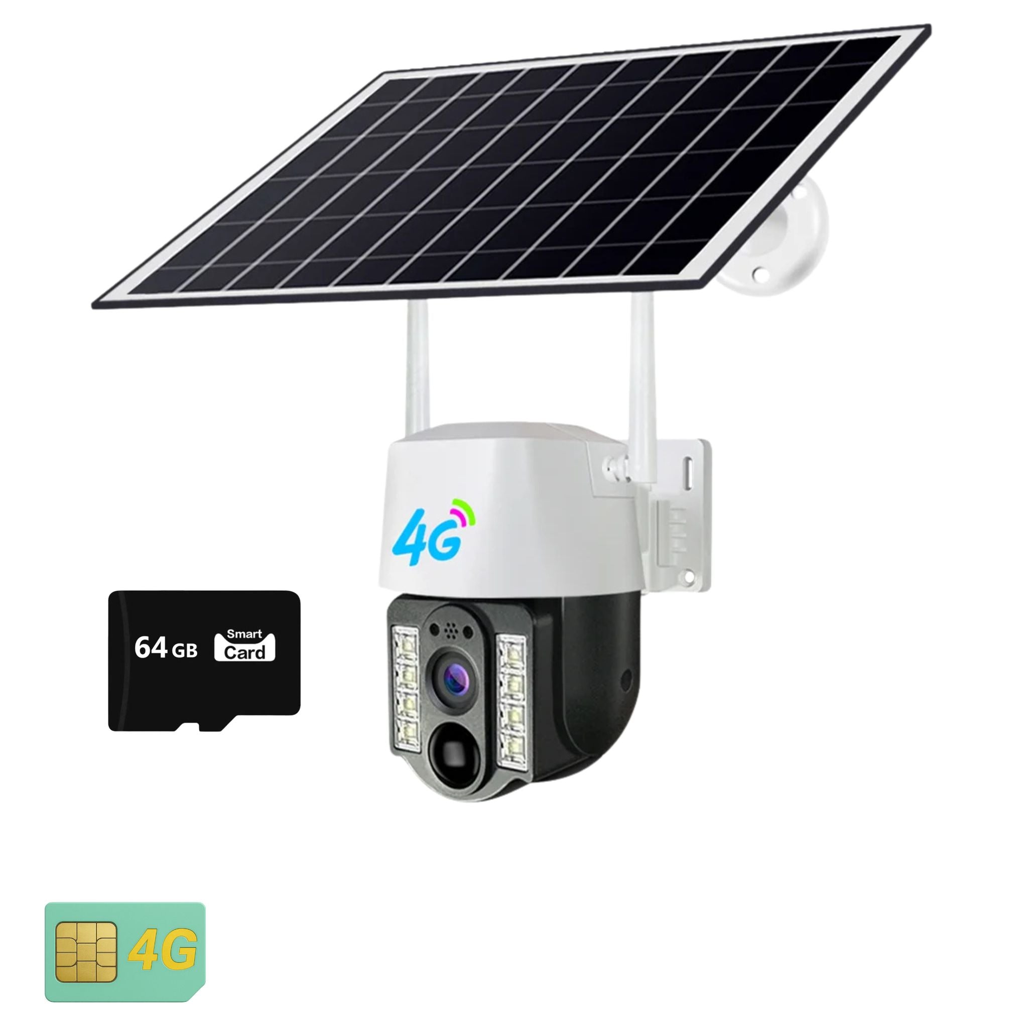 Camera Solara 4G cu SIM, Full HD 1080p, 3MP, Panou Solar 9W, IP66, Card 64GB Inclus