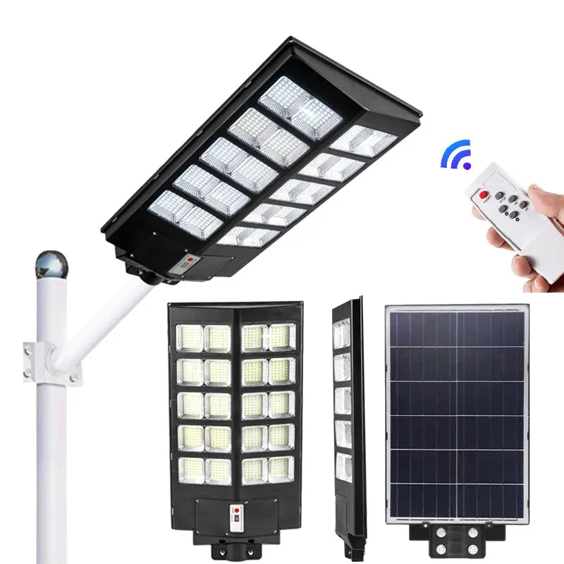 Lampa Solara Dubla LED cu Telecomanda si Picior Metalic – Putere 600W / 1000W / 1600W / 2000W / 2400W