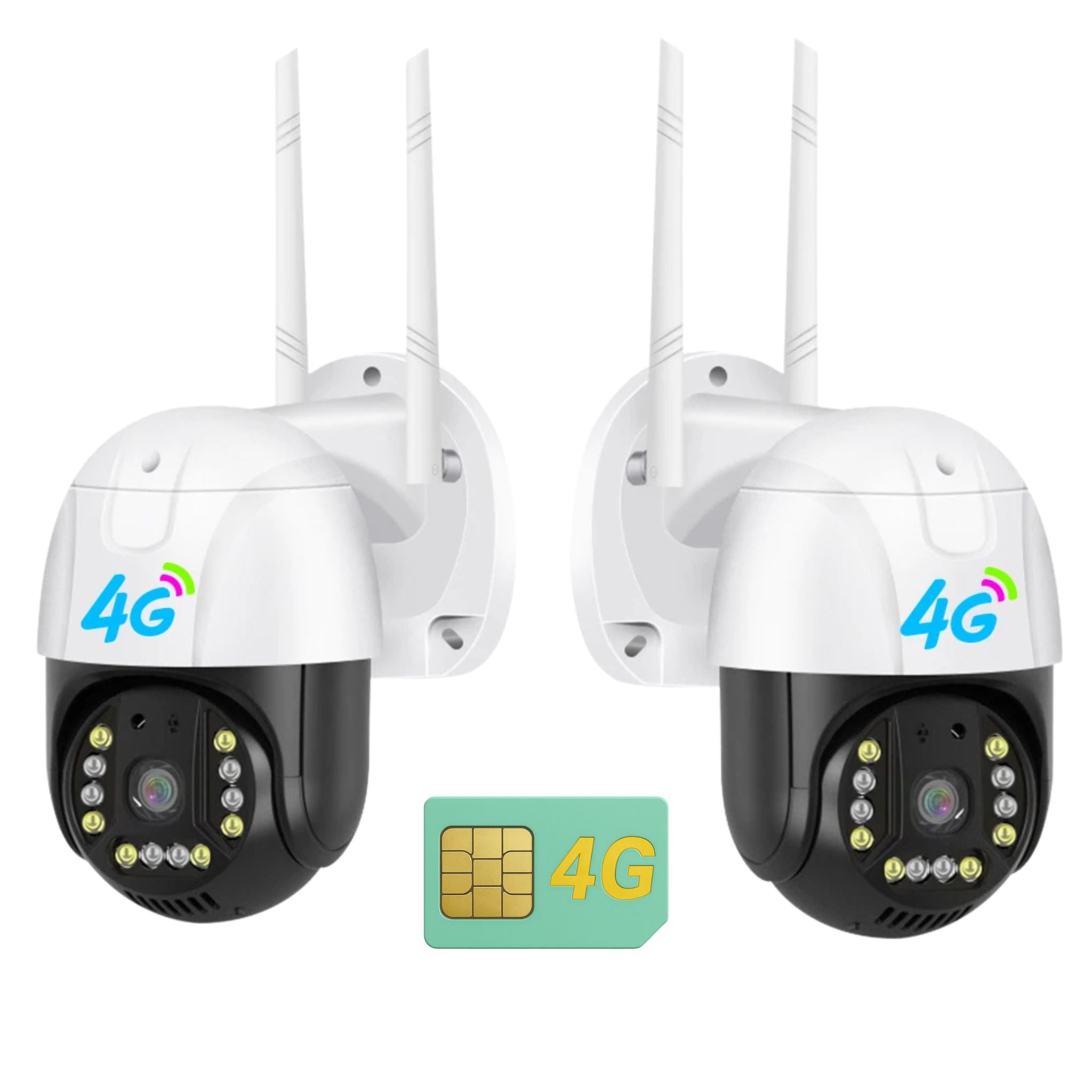 Set 2x Camera Smart 4G Dasgut V380 Pro, Full HD1080p, Detectie Umana, Rezolutie 3.0MP, LED-uri IR, Viziune Nocturna, Rezistenta IP 66