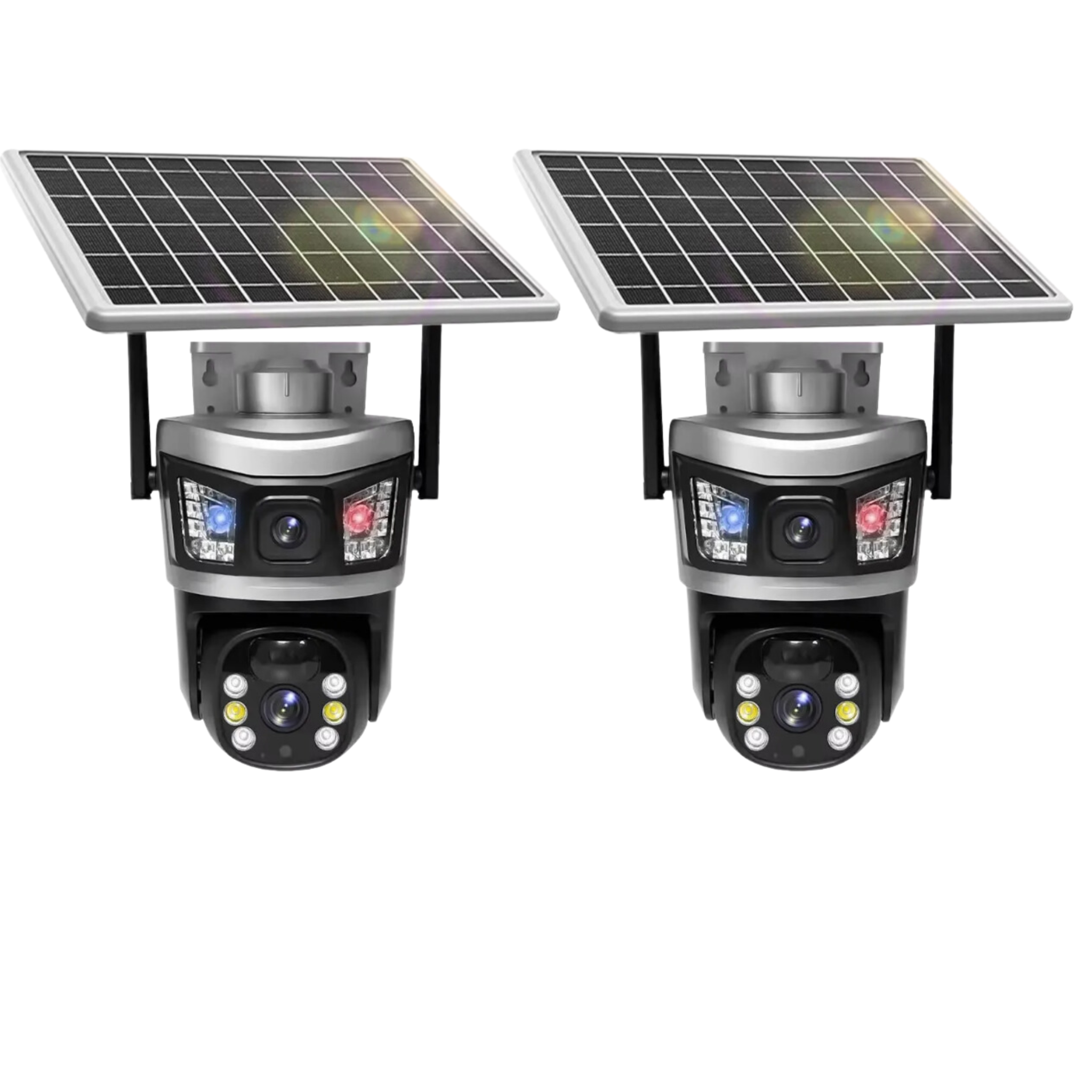 Set 2x Camera de Supraveghere Duala 6MP, cu Conectivitate Cartela SIM 4G, Panou Solar, Functii Avansate de Securitate, Viziune Nocurna