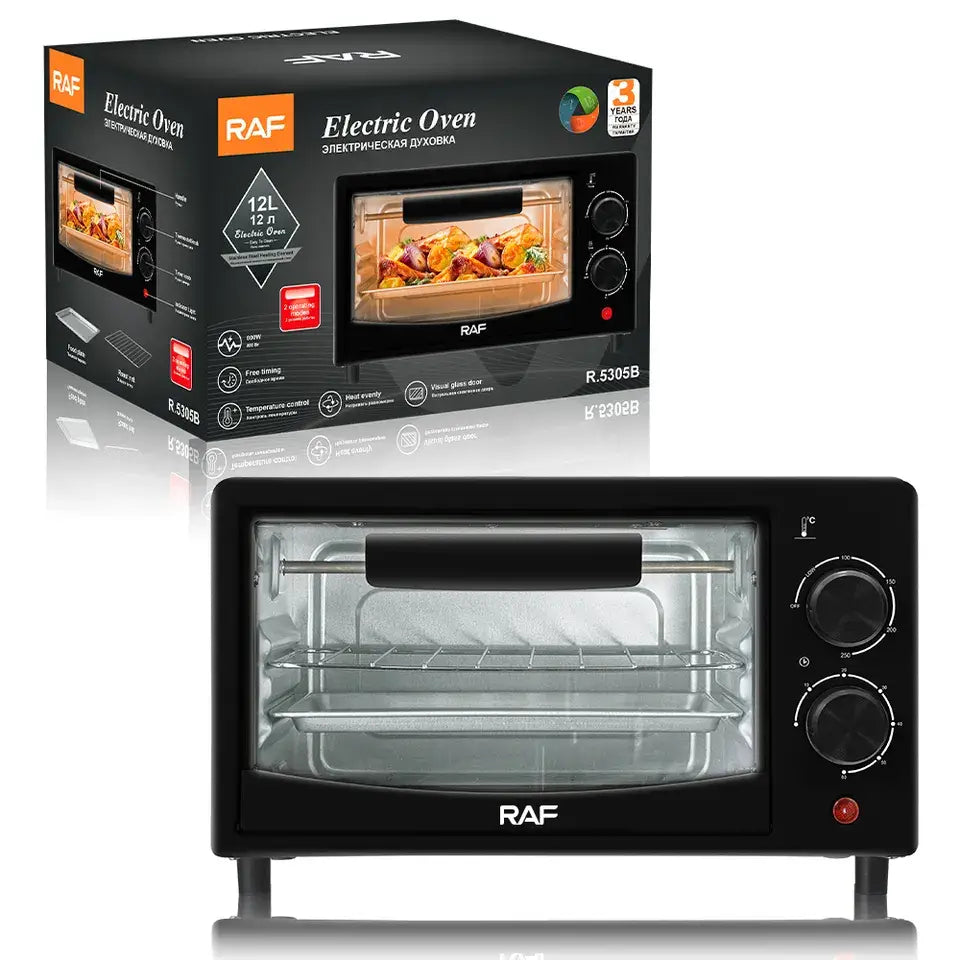 Cuptor Electric RAF R5305G Putere 800W, 2 Moduri de Gatire, Capacitate 12L, Timer, Design Compact