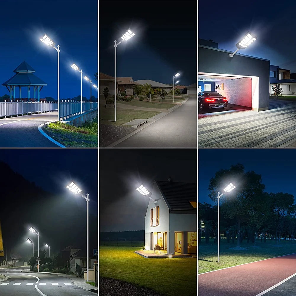 Lampa Solara Dubla - Putere 1000W, LED, Telecomanda + Picior Metalic
