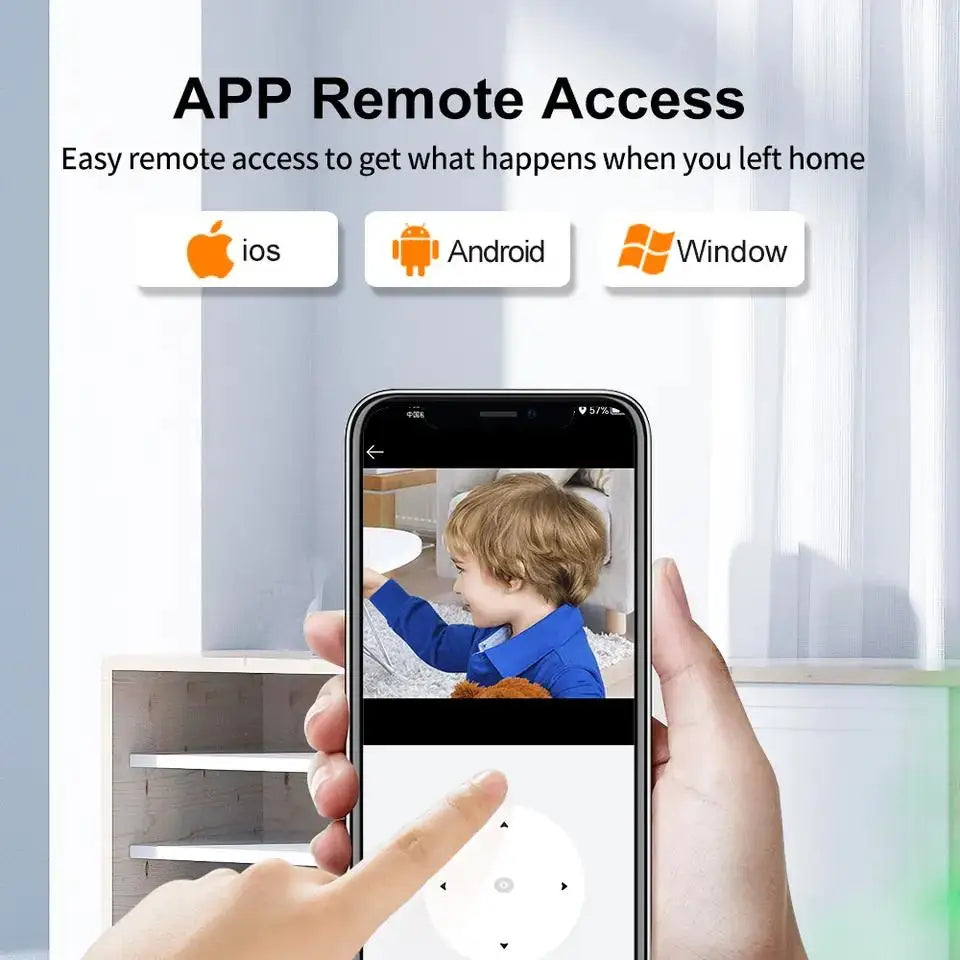 Camera de Supraveghere Smart WiFi Rotativa, Rezolutie 1080P, Performanta Avansata, Viziune Nocturna 30M, Control Complet Plus Card de Memorie 64GB