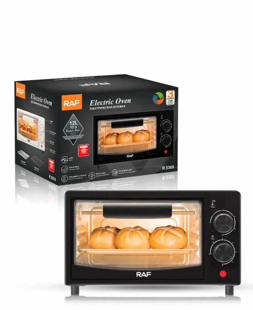 Cuptor Electric RAF R5305G Putere 800W, 2 Moduri de Gatire, Capacitate 12L, Timer, Design Compact