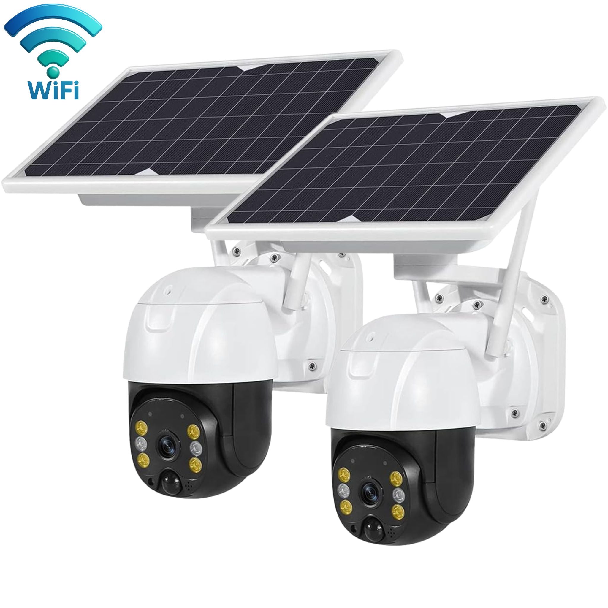 Set 2x Camera Solara de Supraveghere Inteligenta Wireless, Rezolutie HD 1080P 3MP, WI-FI, Vedere Nocturna, Detectie Miscare, Senzor de Miscare, Panou Solar Inclus