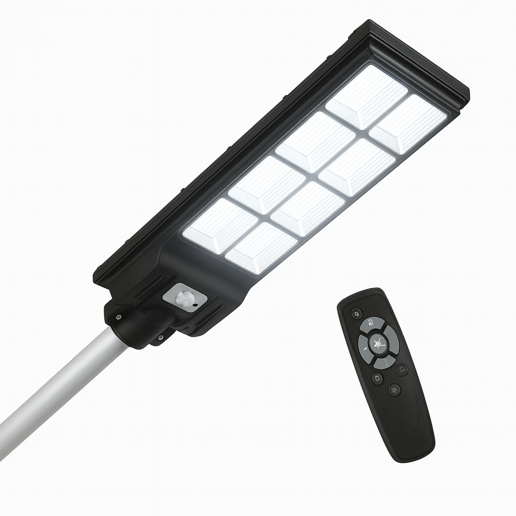 Lampa Solara Stradala 600W LED cu Panou Solar si Telecomanda, IP65