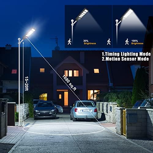 Lampa Solara Stradala 300W cu Senzor Crepuscular, Panou Solar si Telecomanda