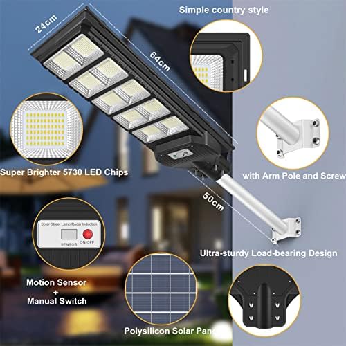 Lampa Solara Stradala LED 200W 300W 400W 600W cu Panou Solar si Telecomanda