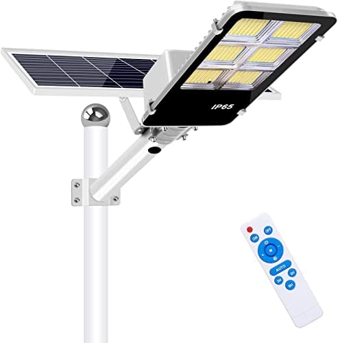 Lampa Solara LED 400W Jortan cu Panou, Telecomanda si Suport Metalic IP65 Exterior