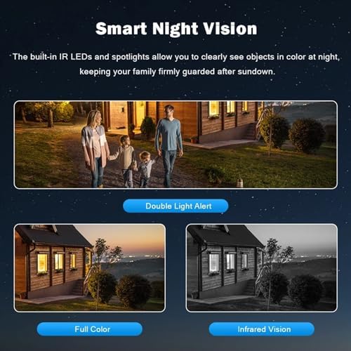 Set 3x Camera Supraveghere Tripla, WiFi, 6K 12MP, Zoom Digital 8X, AI Detectie Miscare, Vedere Nocturna Color, Rotatie 355°/90°, Alarma Miscare, Rezistenta IP66 Plus 3x Card Memorie 64GB