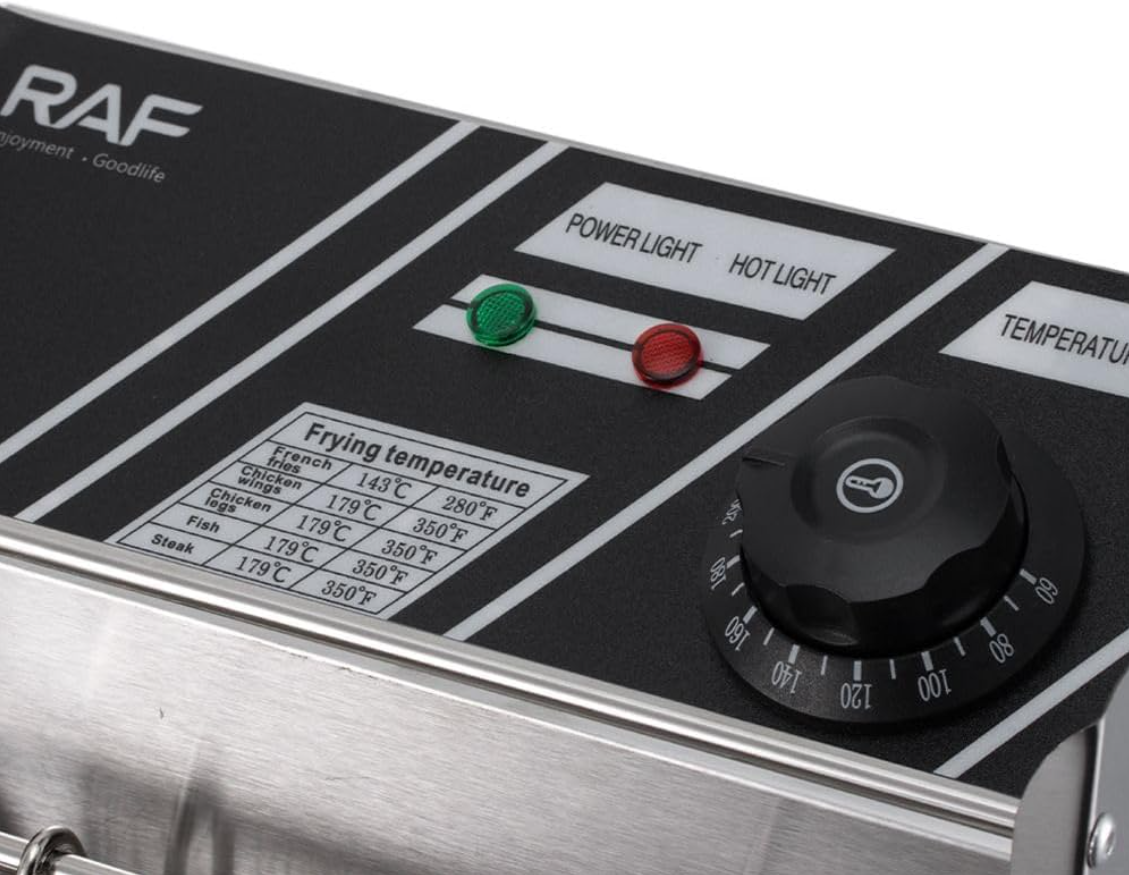 Friteuza Electrica Profesionala RAF R5220 5.5L, Otel Inoxidabil, 2500W, Termostat Reglabil, Cos Detasabil