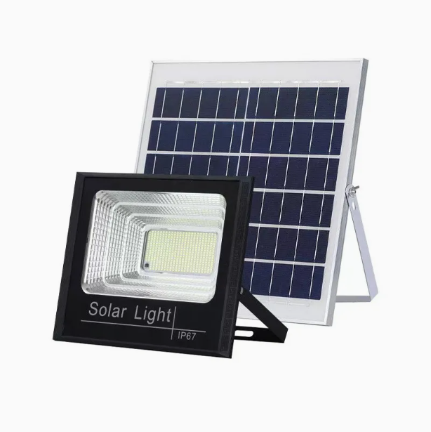 Proiector Solar LED Jortan, Putere 200W, Exterior, Impermeabil IP65, Control la Distanta, Telecomanda si Panou Solar Inclus