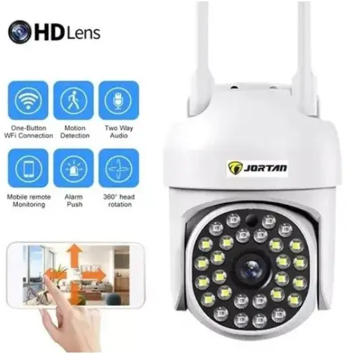 Set 4x Camera de Supraveghere WiFi Rotativa Jortan JT-8161QJ, 1080P, Performanta Avansata, Viziune Nocturna 30M, Control Complet Plus 4x Card 32GB