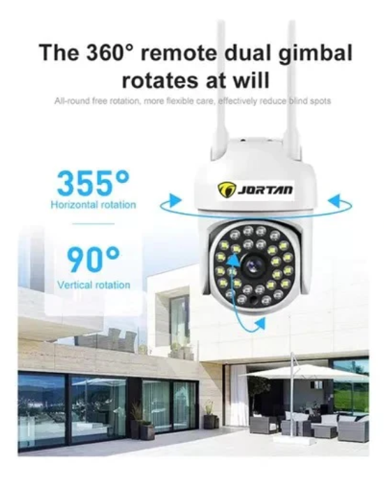 Set 5x Camera de Supraveghere WiFi Rotativa Jortan JT-8161QJ, 1080P, Performanta Avansata, Viziune Nocturna 30M, Control Complet Plus 5x Card 64GB