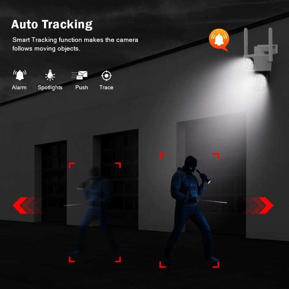 Camera Duala WiFi Jortan 8293- 6MP, Full HD 4K, LAN/WiFi, Viziune Nocturna, Detectare Umana