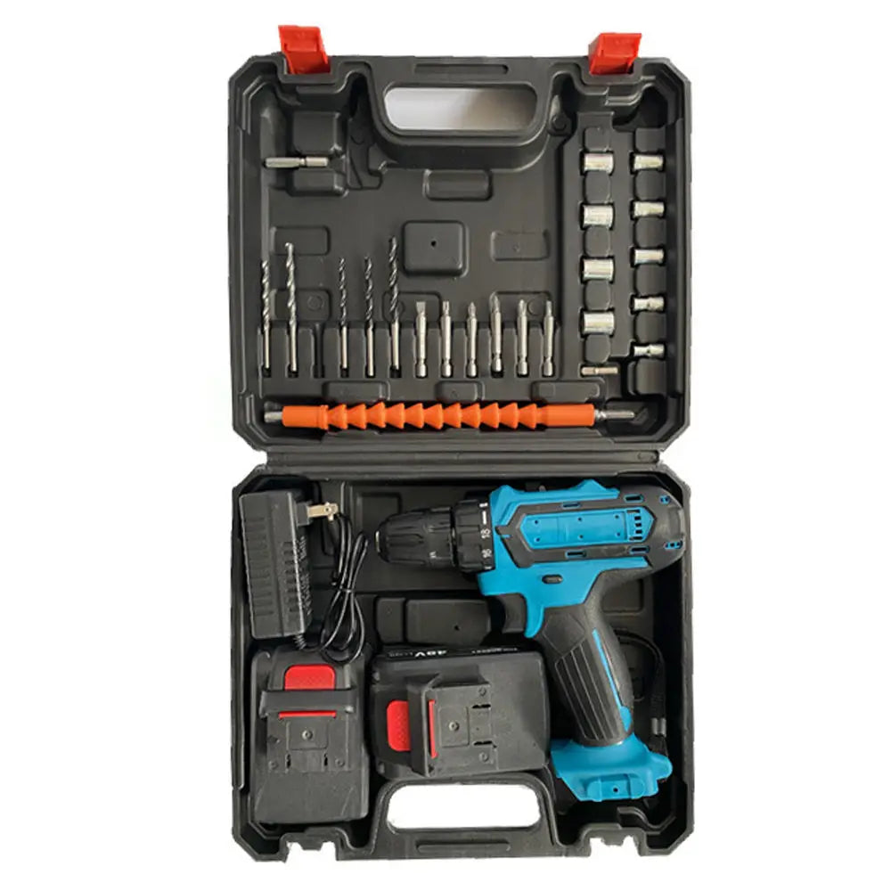 Bormasina Electrica cu 2 Acumulatori 12V Set Profesional 24 Accesorii Plus Valiza