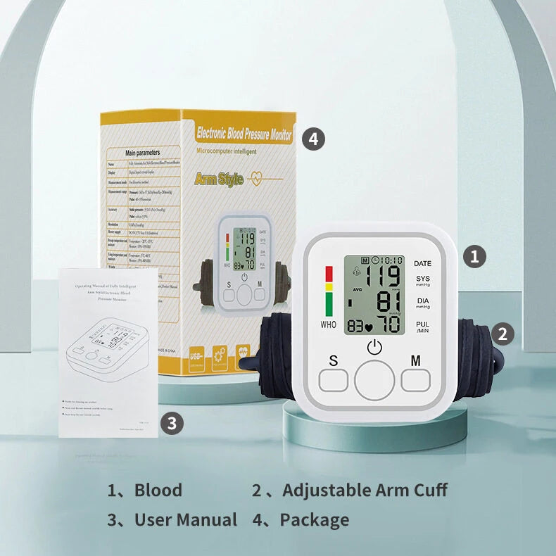 Tensiometru Digital de Brat Arm Style cu Detectare Puls si Memorie Masuratori