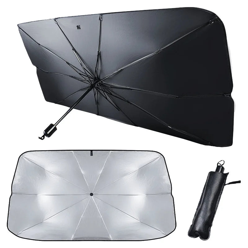 Umbrela Parasolar pentru Masina cu Protectie UV si Izolare Termica 134x60 cm