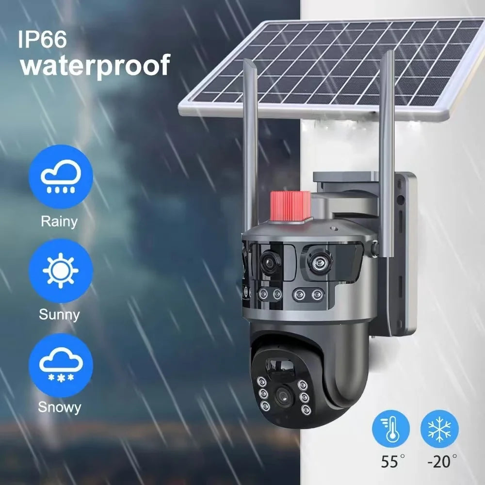 Camera Supraveghere 4G Slot SIM, 8MP Ultra HD - Panou Solar Viziune Nocturna IR, Detectie Miscare, Audio Bidirectional, Unghi de Vedere 120°