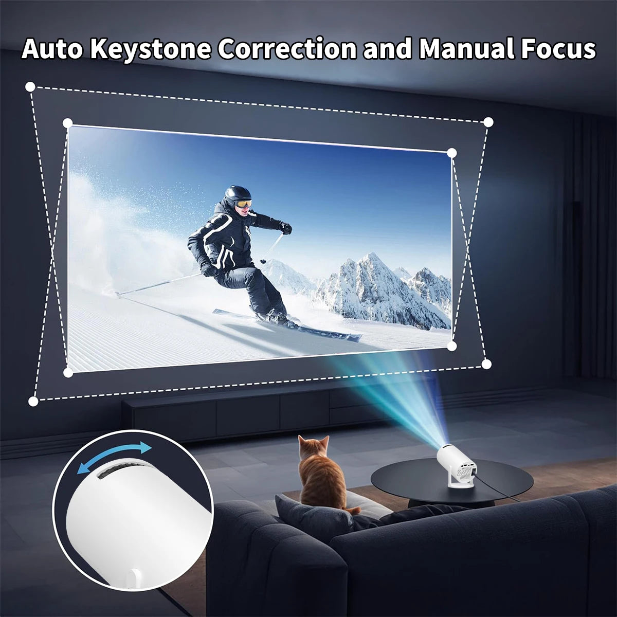 Proiector Smart HY300 Pro 4K Ultra HD, Bluetooth, HDMI, USB