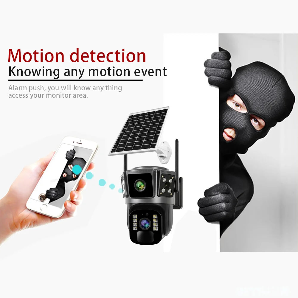 Set 3x Camera Solara Dubla 4G O-KAM PRO 6MP Ultra HD cu Viziune Nocturna, Detectare Miscare, Inteligent Artificiala Plus 3x Card Memorie 32GB