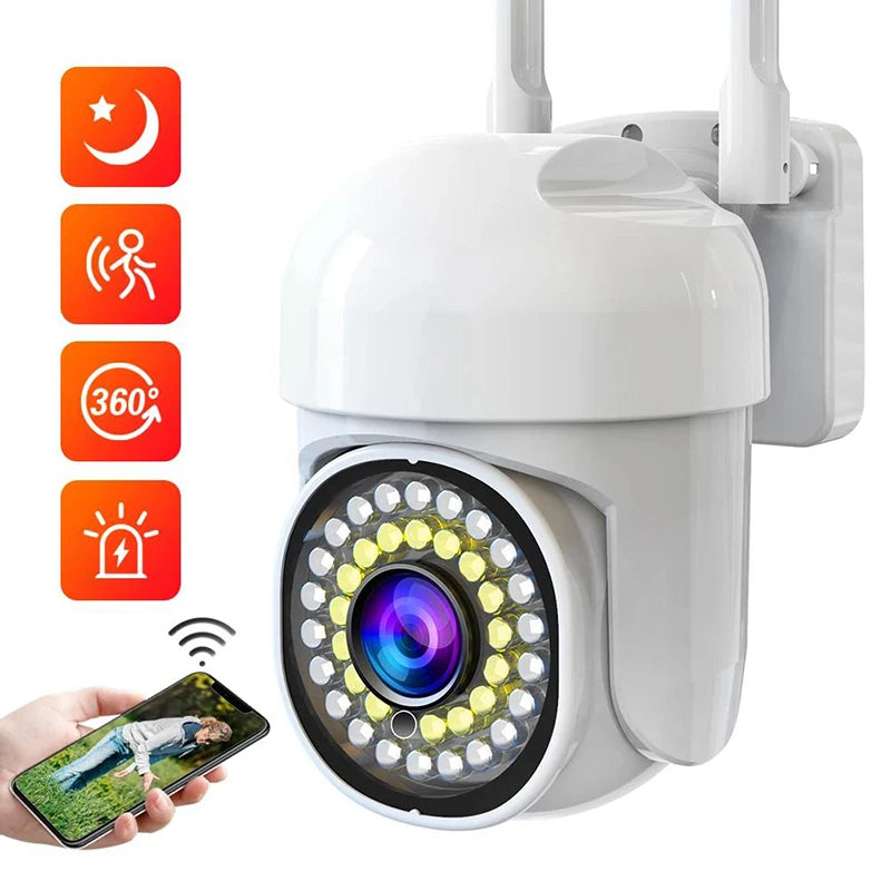 Camera de Supraveghere Smart WiFi Rotativa, Rezolutie 1080P, Performanta Avansata, Viziune Nocturna 30M, Control Complet Plus Card de Memorie 32GB