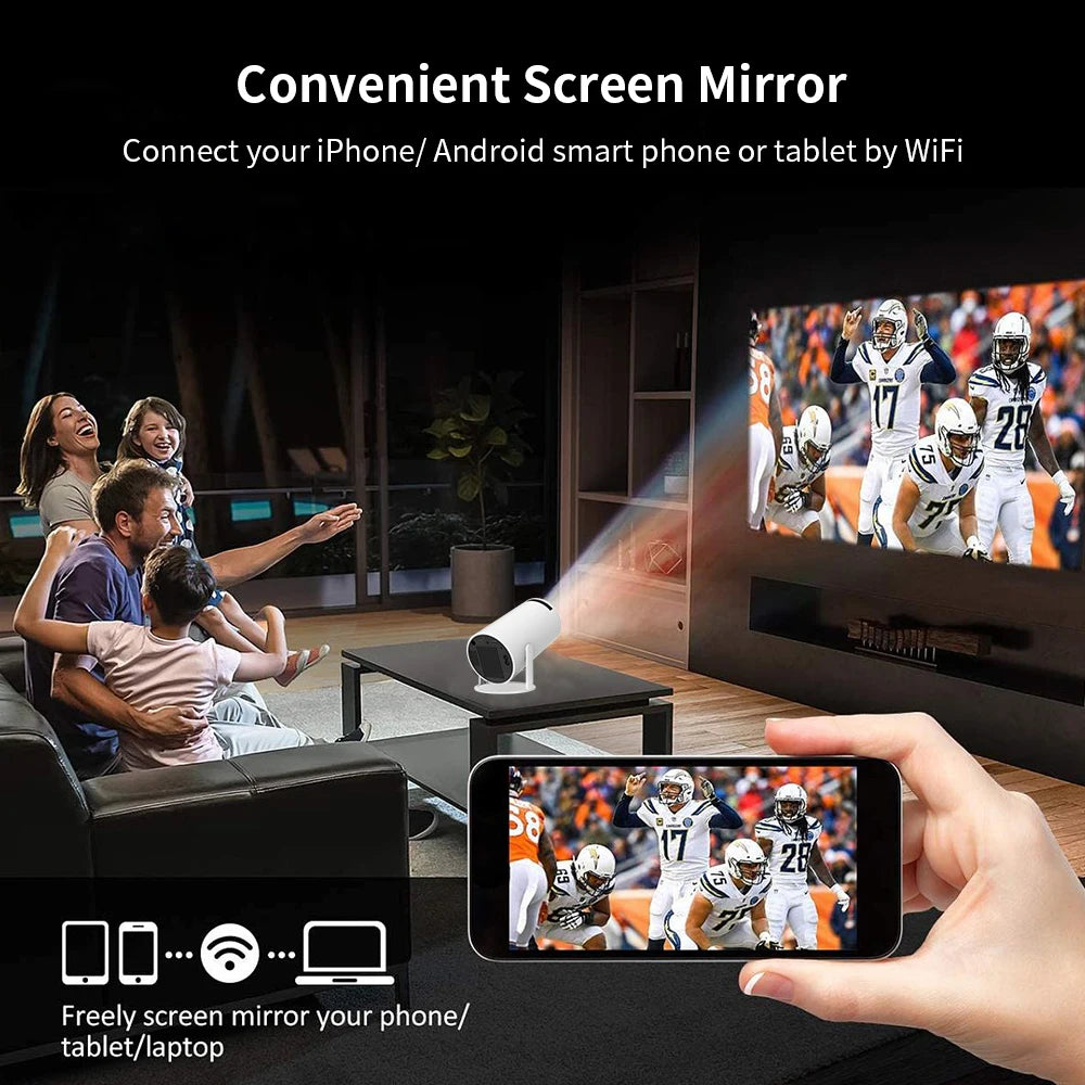 Proiector Smart HY300 Pro 4K Ultra HD, Bluetooth, HDMI, USB