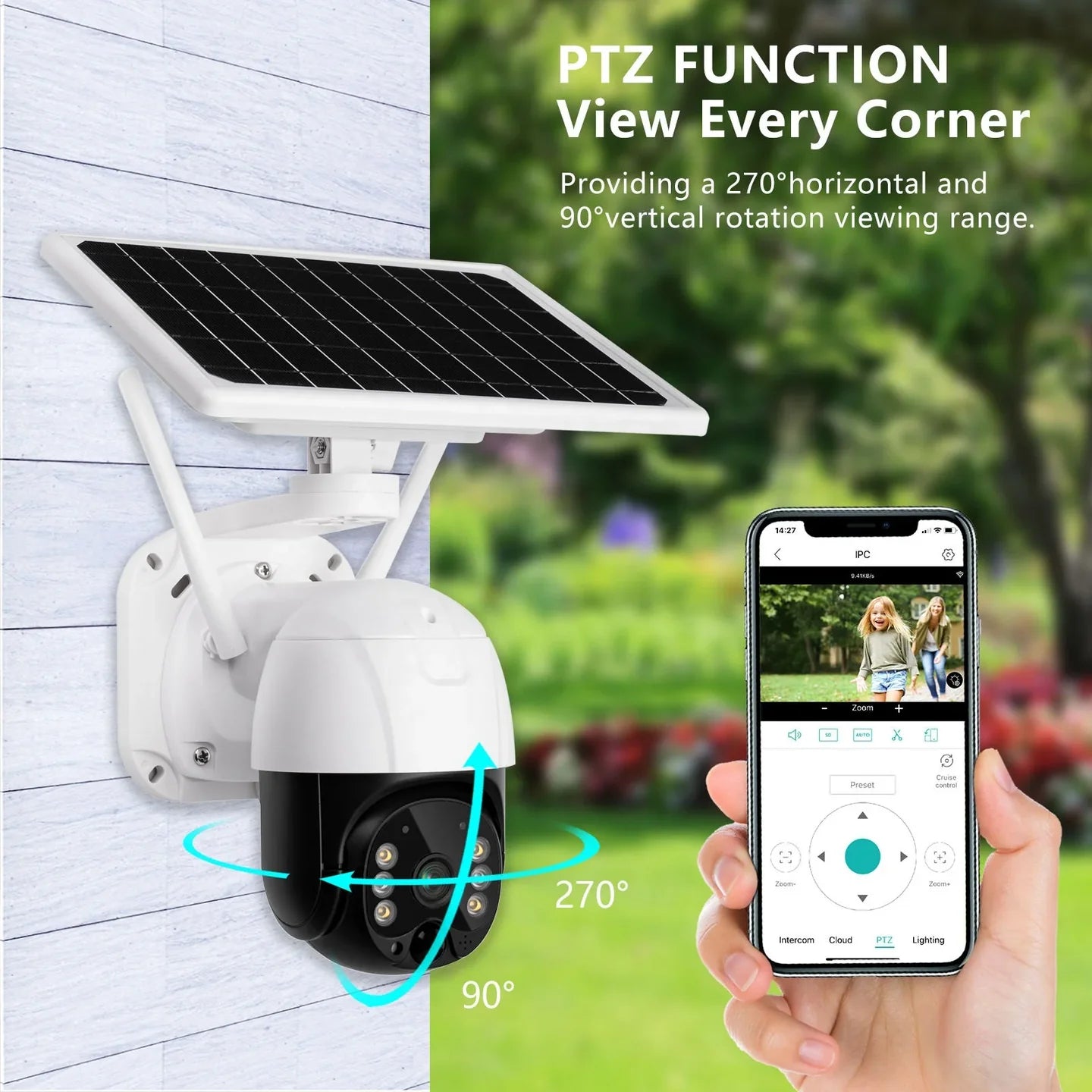 Camera Solara 4G Cartela SIM, Full HD1080p, 3 MP, Zoom 10X, Panou Solar 9W, IP 66, Vizualizare 350°
