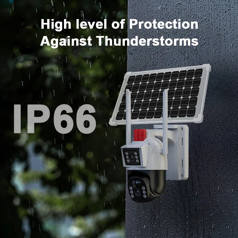 Set 2x Camera de Supraveghere Dasgut Duala 6MP, cu Conectivitate Cartela SIM 4G, Panou Solar, Functii Avansate de Securitate