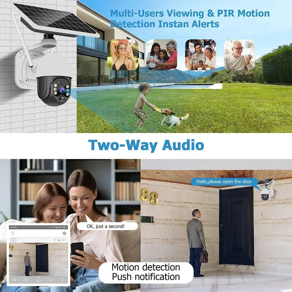 Camera Solara 4G Cartela SIM, Full HD1080p, 3 MP, Zoom 10X, Panou Solar 9W, IP 66, Vizualizare 350°