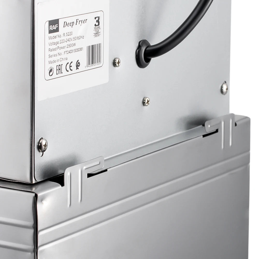 Friteuza Electrica Profesionala RAF R5220 5.5L, Otel Inoxidabil, 2500W, Termostat Reglabil, Cos Detasabil