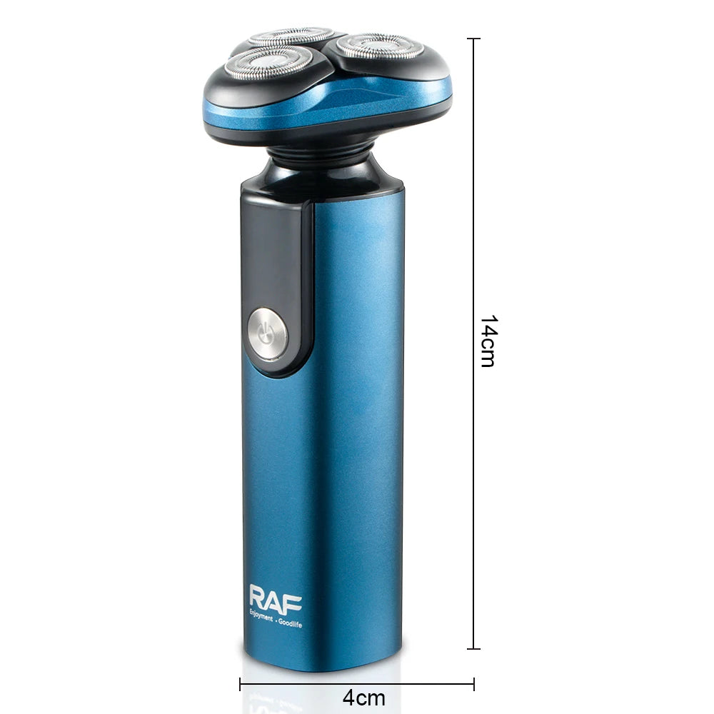 Aparat De Ras Electric RAF R4017, Tehnologie 3 Lame, Motor 6300 RPM, Baterie, Rezistent Apa