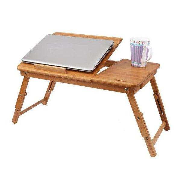 Masa pliabila din bambus ajustabila si multifunctionala, 50 x 30 x 4.5 cm, design ergonomic - FlashMAG