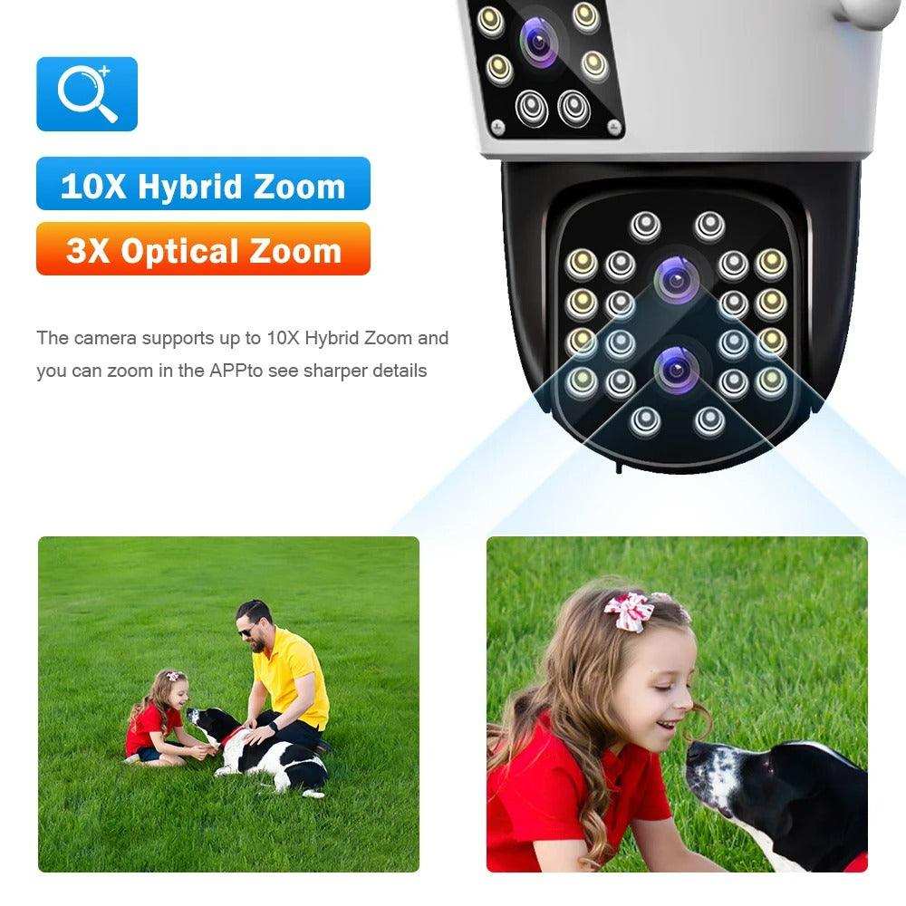 SET 3 Camera Duala WiFi Jortan - 6MP, Full HD 4K, LAN/WiFi, Viziune Nocturna, Detectare Umana - FlashMAG