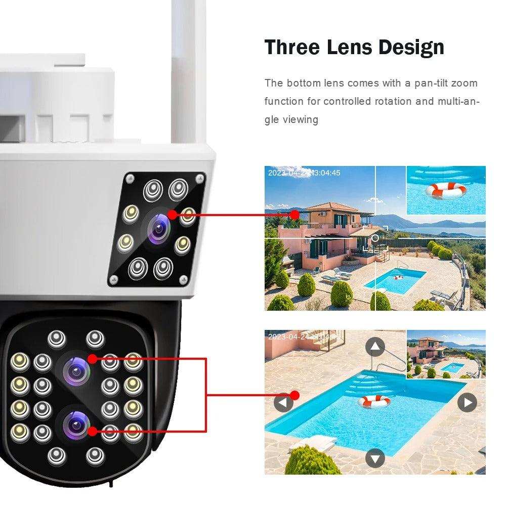SET 3 Camera Duala WiFi Jortan - 6MP, Full HD 4K, LAN/WiFi, Viziune Nocturna, Detectare Umana - FlashMAG