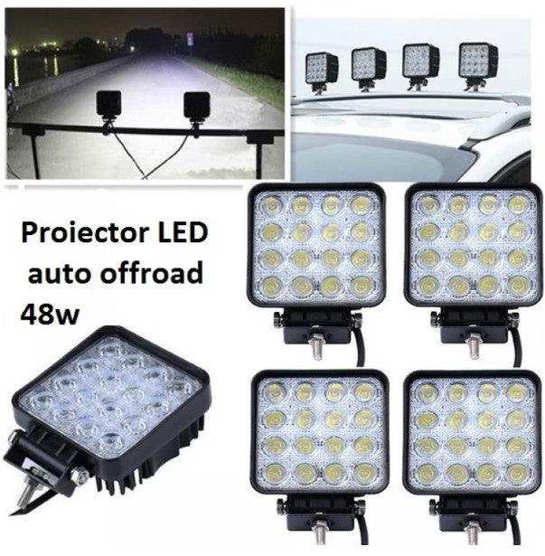 Set 4 Proiectoare LED Offroad, 48W, 12V, design elegant - FlashMAG