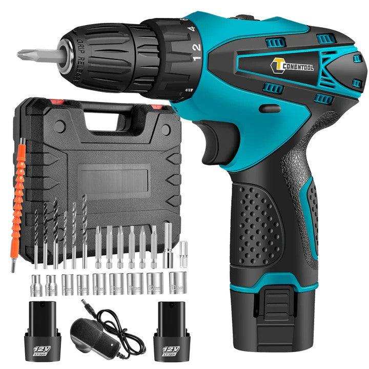 Set Bormasina Electrica DASGUT cu 2 Acumulatori 24V, Set 24 de Accesorii, 1600 RPM - FlashMAG