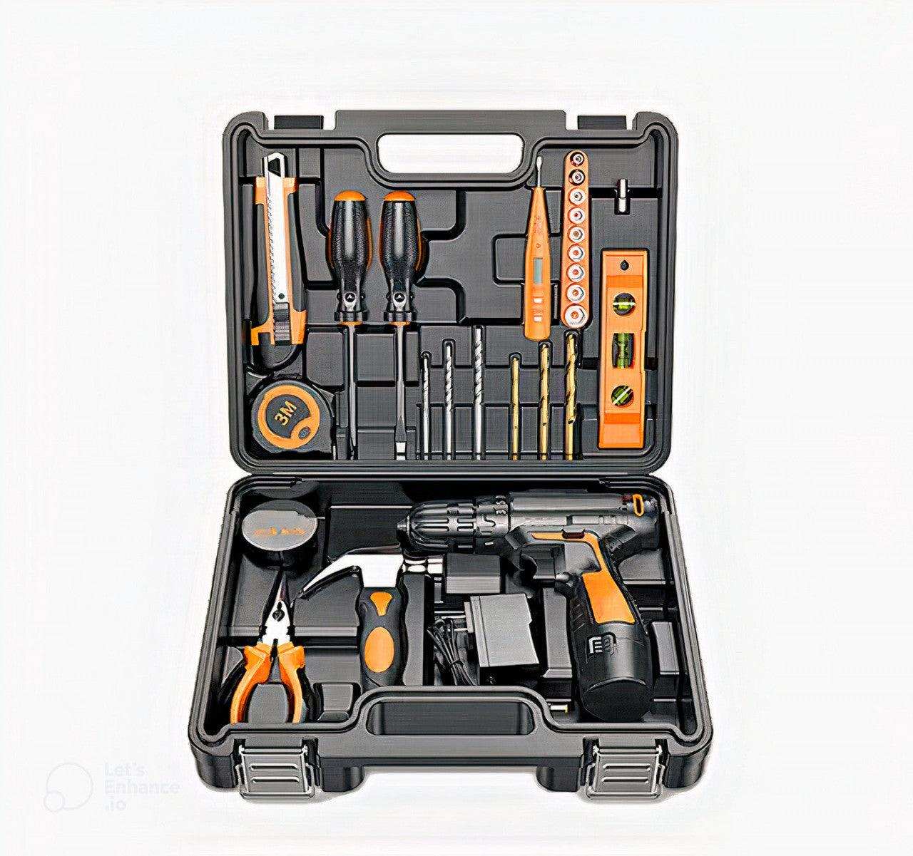 Set Complet Bormasina Electrica DASGUT 12V cu 2 Acumulatori, Incarcator si 17 Accesorii Profesionale - FlashMAG