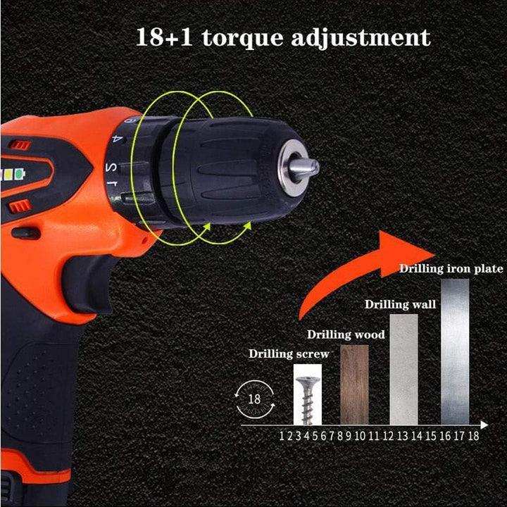 Set Complet Bormasina Electrica DASGUT 12V cu 2 Acumulatori, Incarcator si 17 Accesorii Profesionale - FlashMAG