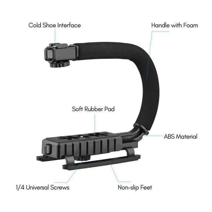 SET pentru VLOG-uri Microfon, Lampa LED, Trepied in forma de U si Suport Telefon/Camera - FlashMAG